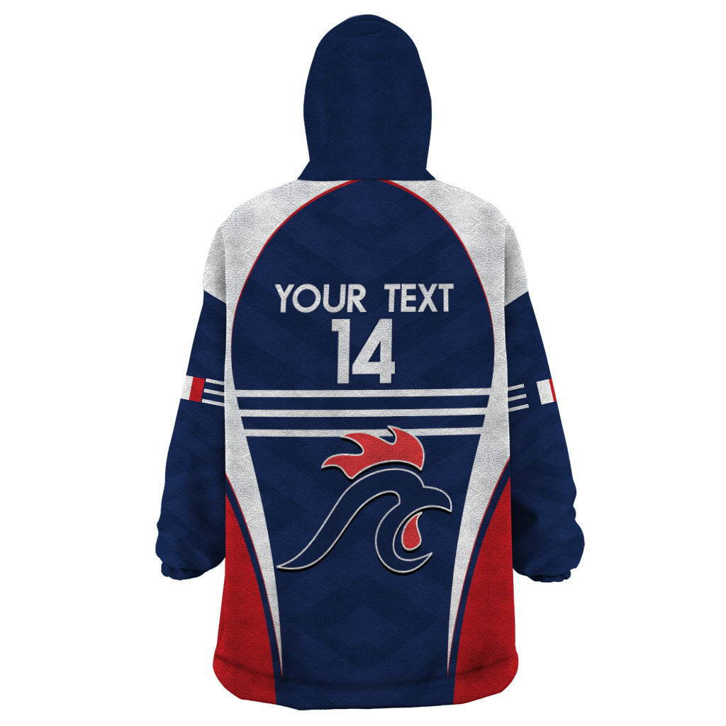 Custom France Football Wearable Blanket Hoodie Summer 2024 Les Bleues - Wonder Print Shop