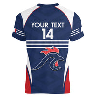 Custom France Football Women V-Neck T-Shirt Summer 2024 Les Bleues - Wonder Print Shop