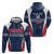 Custom France Football Zip Hoodie Summer 2024 Les Bleues - Wonder Print Shop