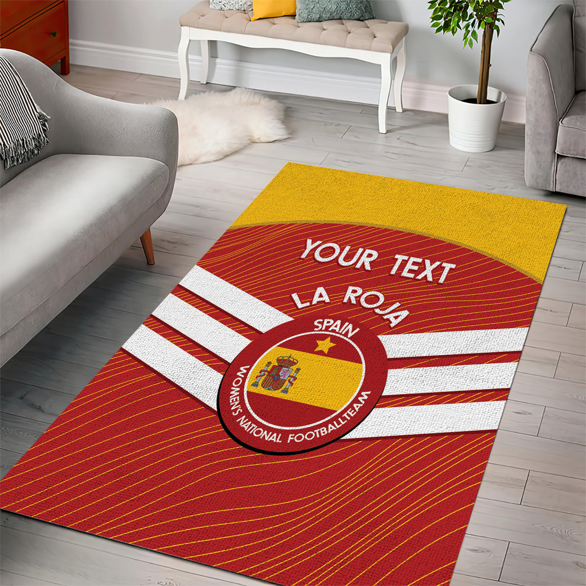 Custom Spain Football Area Rug Summer 2024 La Roja - Wonder Print Shop