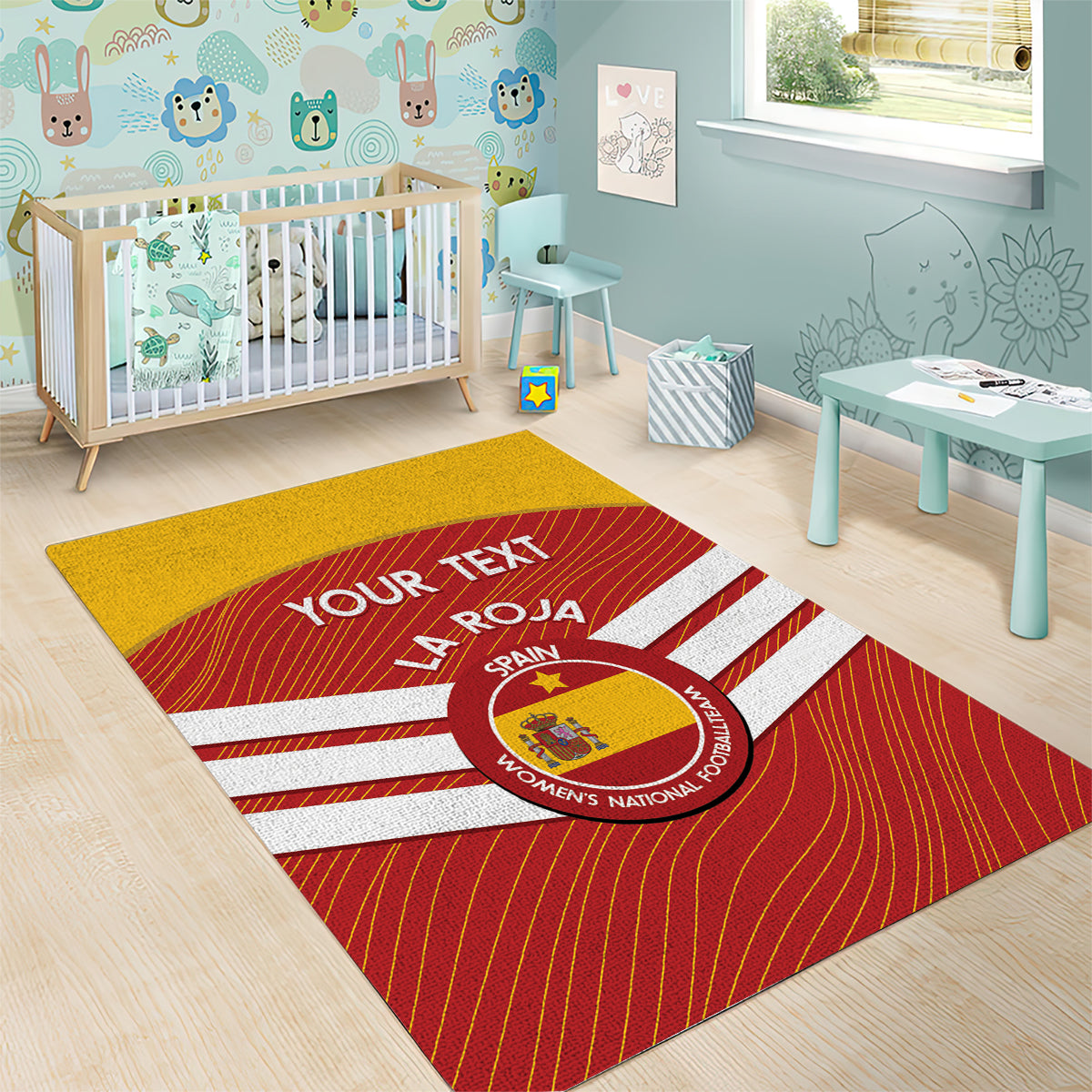 Custom Spain Football Area Rug Summer 2024 La Roja - Wonder Print Shop