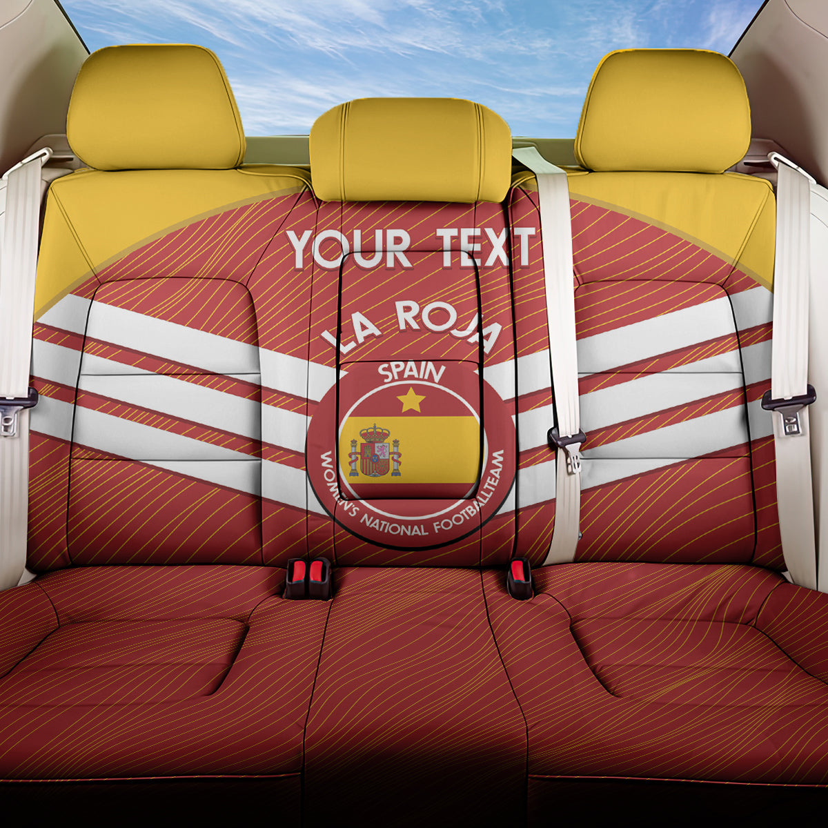 Custom Spain Football Back Car Seat Cover Summer 2024 La Roja - Wonder Print Shop