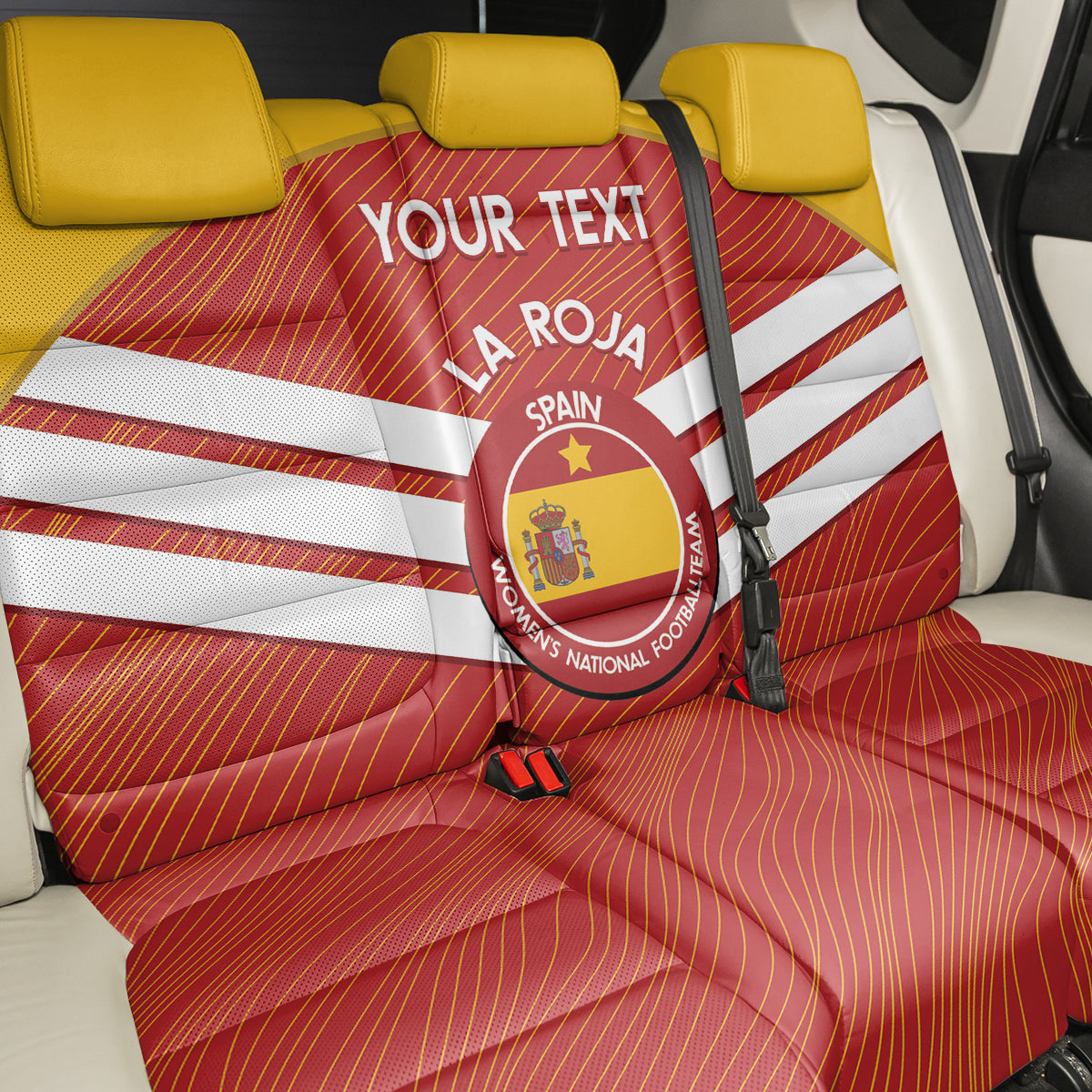 Custom Spain Football Back Car Seat Cover Summer 2024 La Roja - Wonder Print Shop