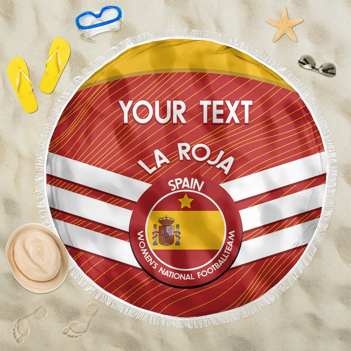 Custom Spain Football Beach Blanket Summer 2024 La Roja - Wonder Print Shop