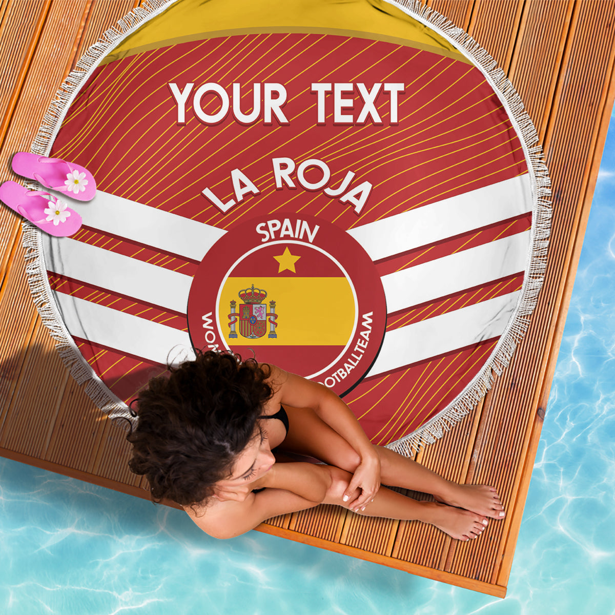 Custom Spain Football Beach Blanket Summer 2024 La Roja - Wonder Print Shop