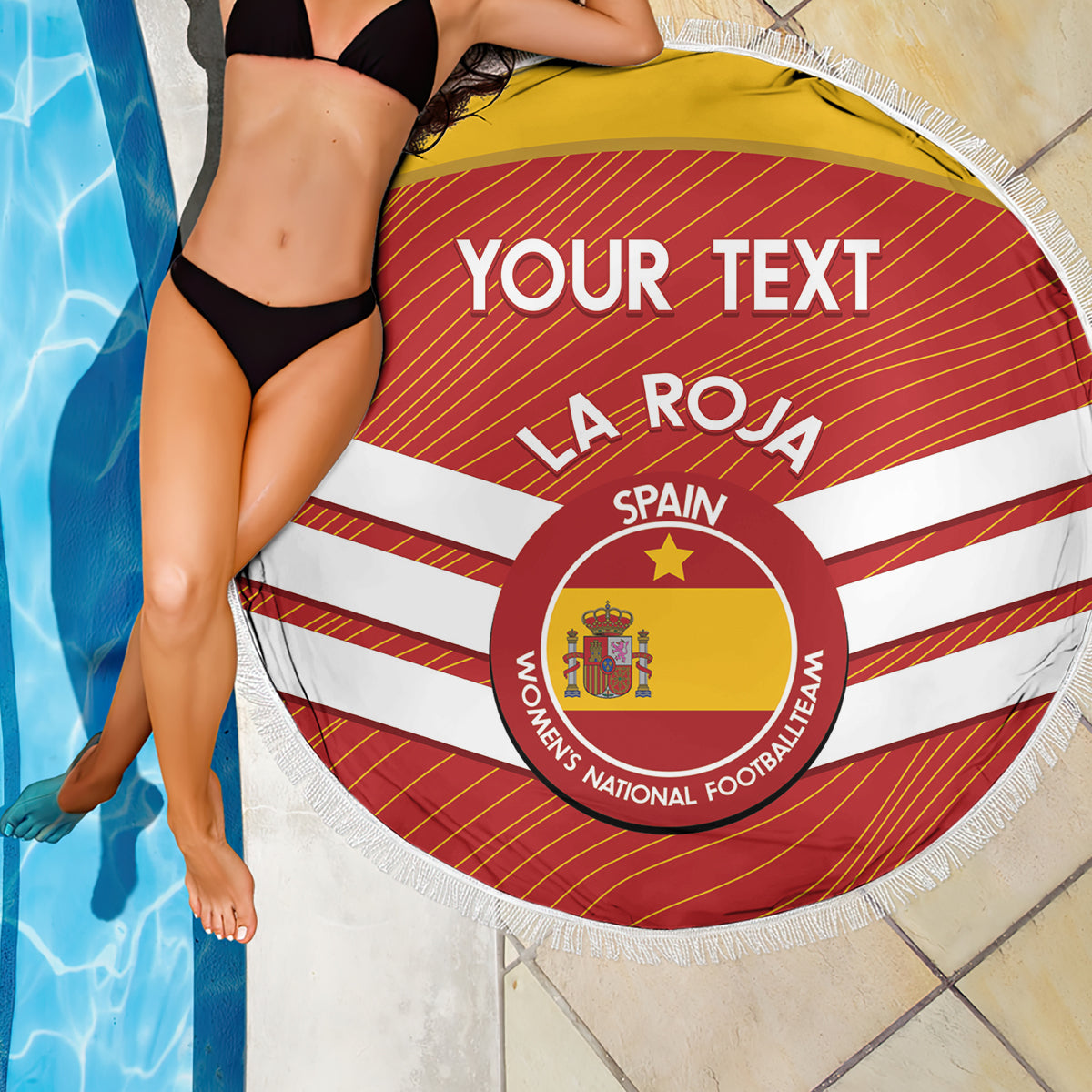 Custom Spain Football Beach Blanket Summer 2024 La Roja - Wonder Print Shop