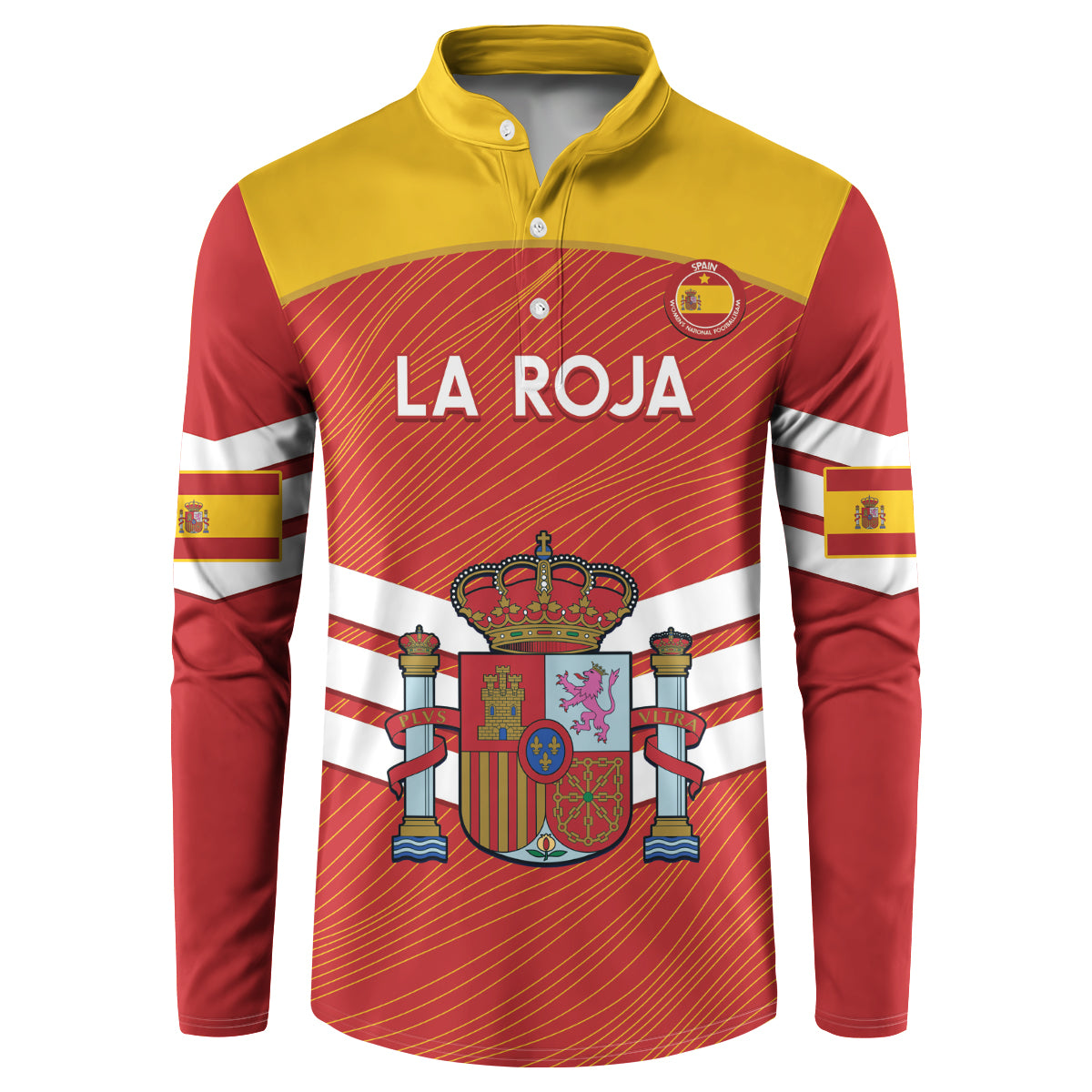 Custom Spain Football Button Sweatshirt Summer 2024 La Roja - Wonder Print Shop