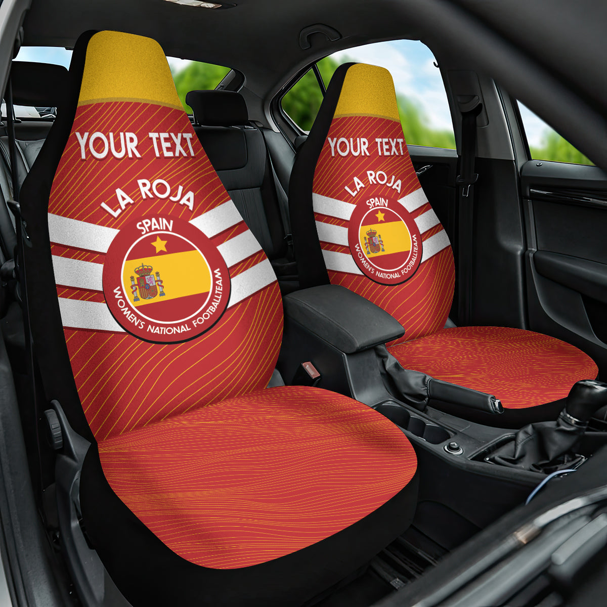 Custom Spain Football Car Seat Cover Summer 2024 La Roja - Wonder Print Shop