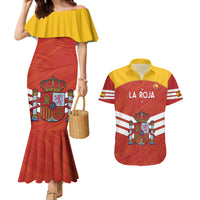 Custom Spain Football Couples Matching Mermaid Dress and Hawaiian Shirt Summer 2024 La Roja - Wonder Print Shop