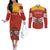 Custom Spain Football Couples Matching Off The Shoulder Long Sleeve Dress and Long Sleeve Button Shirt Summer 2024 Olympic La Roja