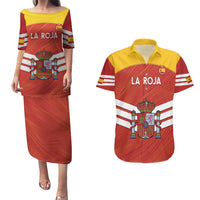 Custom Spain Football Couples Matching Puletasi and Hawaiian Shirt Summer 2024 La Roja - Wonder Print Shop