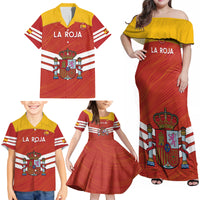 Custom Spain Football Family Matching Off Shoulder Maxi Dress and Hawaiian Shirt Summer 2024 La Roja - Wonder Print Shop