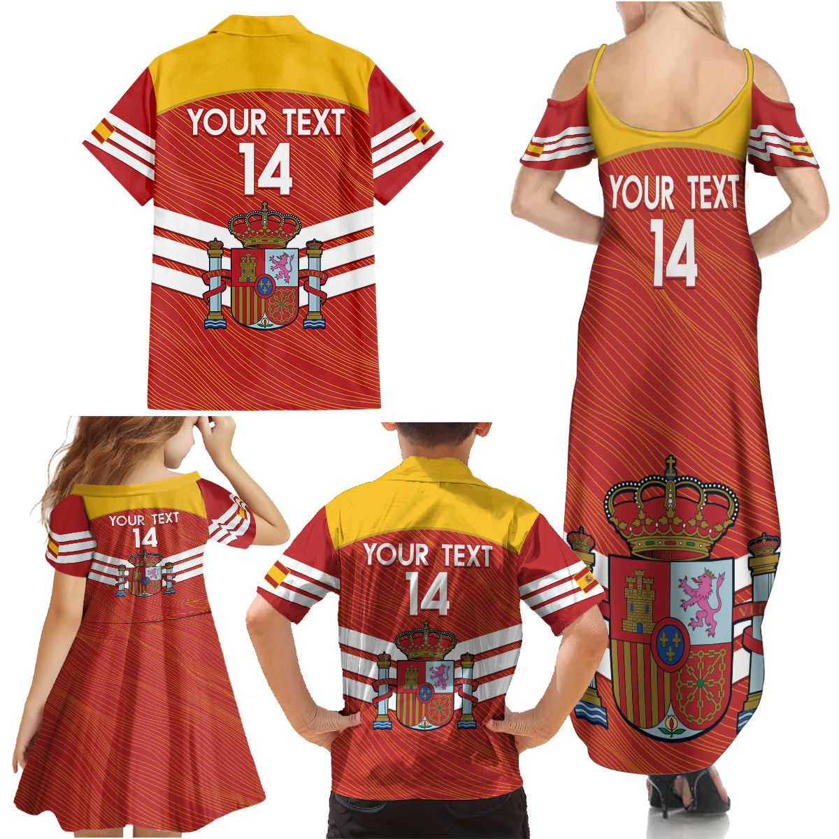 Custom Spain Football Family Matching Summer Maxi Dress and Hawaiian Shirt Summer 2024 La Roja - Wonder Print Shop