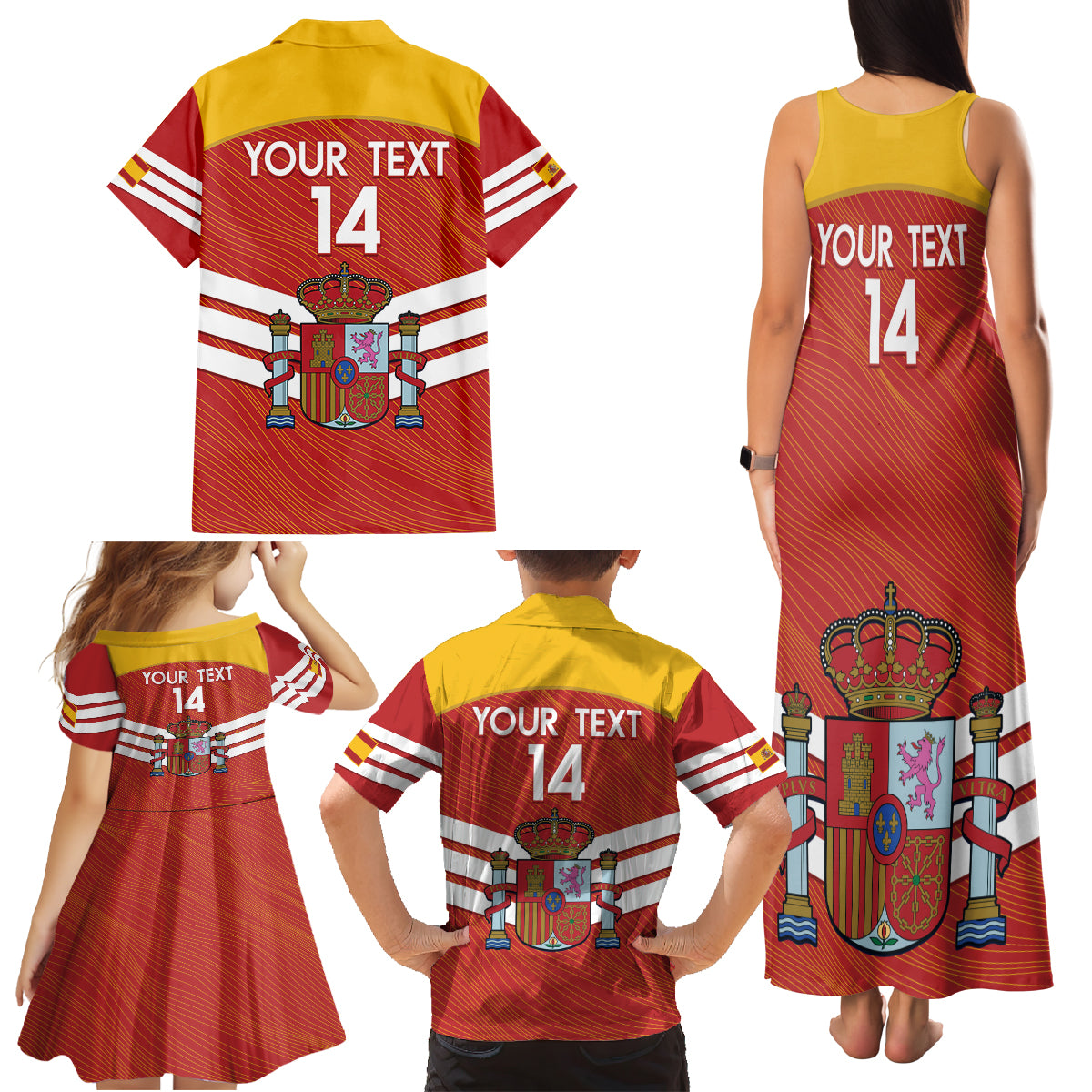 Custom Spain Football Family Matching Tank Maxi Dress and Hawaiian Shirt Summer 2024 La Roja - Wonder Print Shop