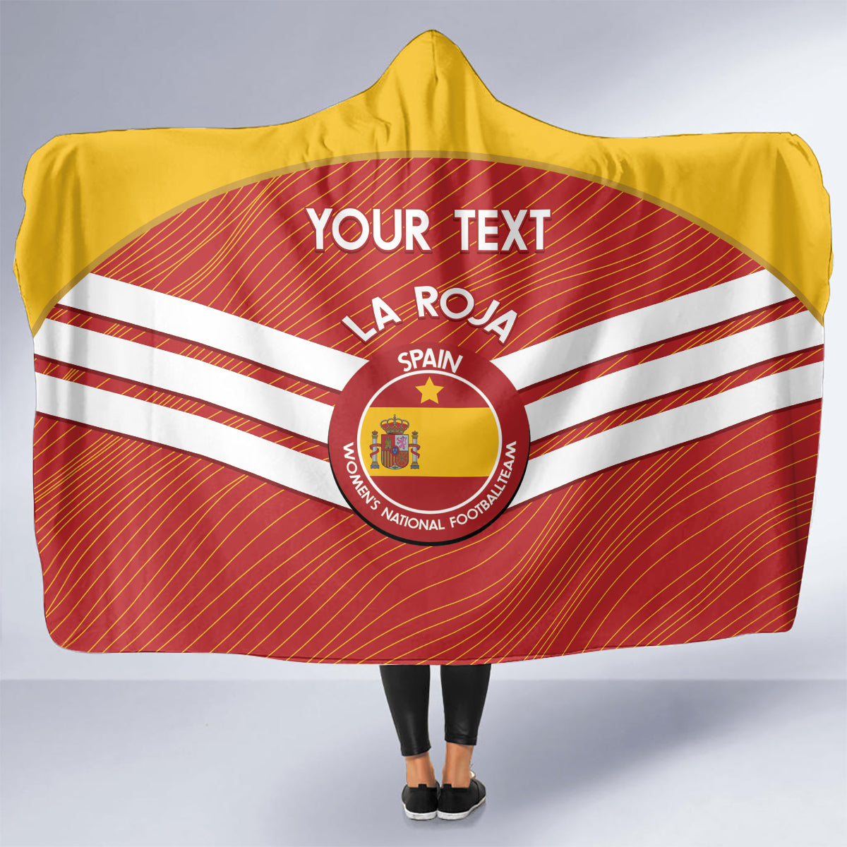 Custom Spain Football Hooded Blanket Summer 2024 Olympic La Roja