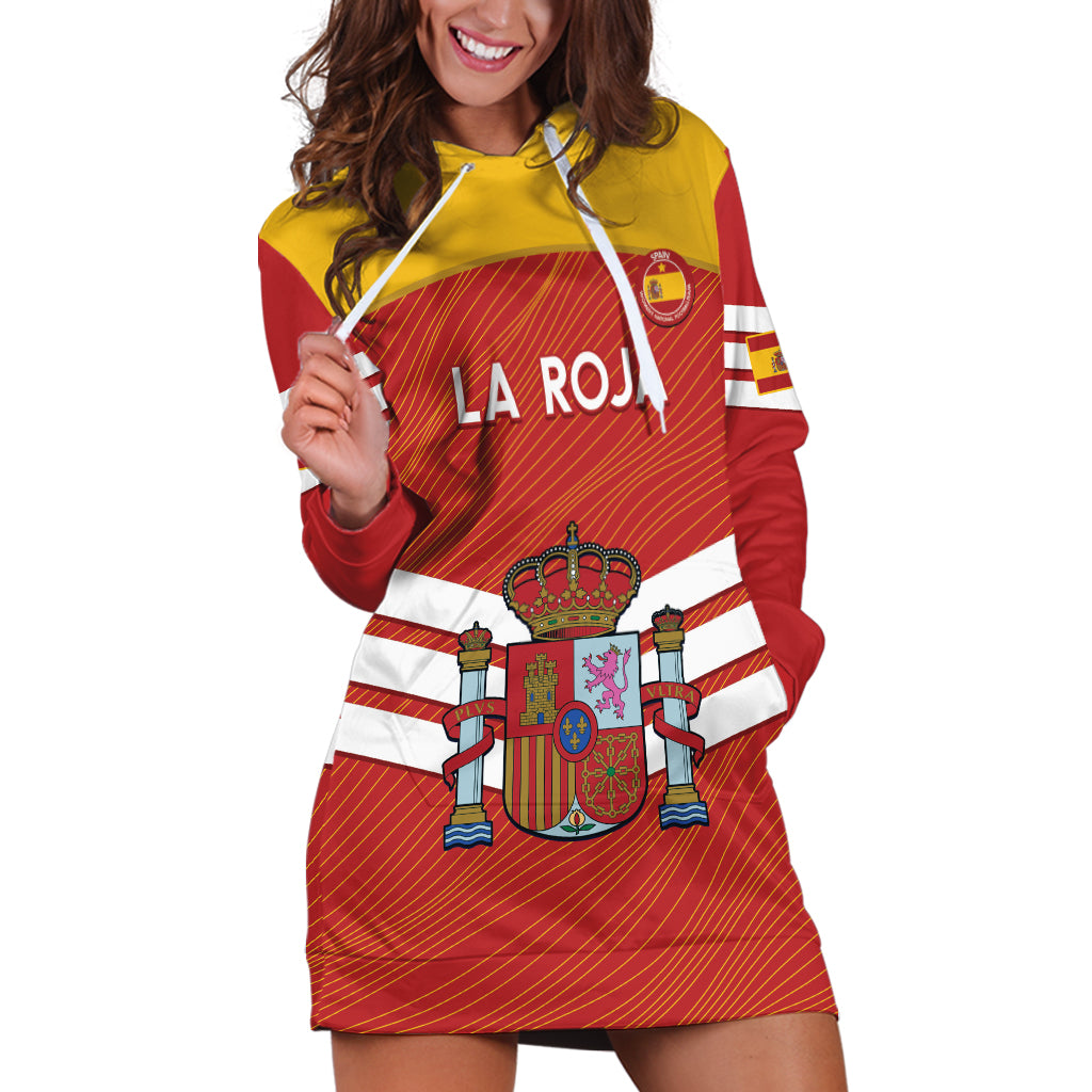 Custom Spain Football Hoodie Dress Summer 2024 La Roja - Wonder Print Shop