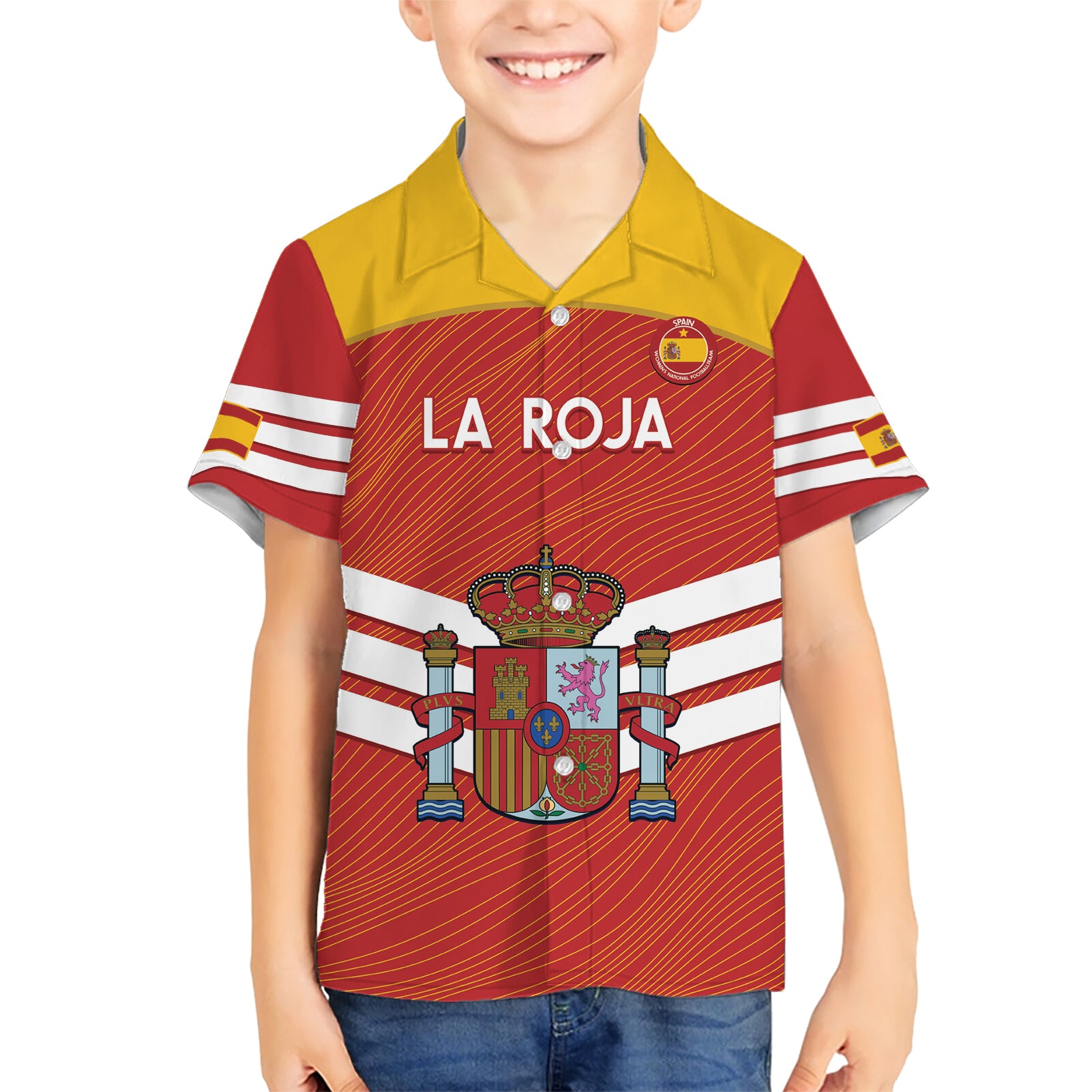 Custom Spain Football Kid Hawaiian Shirt Summer 2024 La Roja - Wonder Print Shop