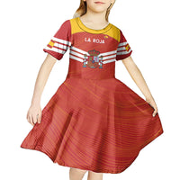 Custom Spain Football Kid Short Sleeve Dress Summer 2024 La Roja - Wonder Print Shop