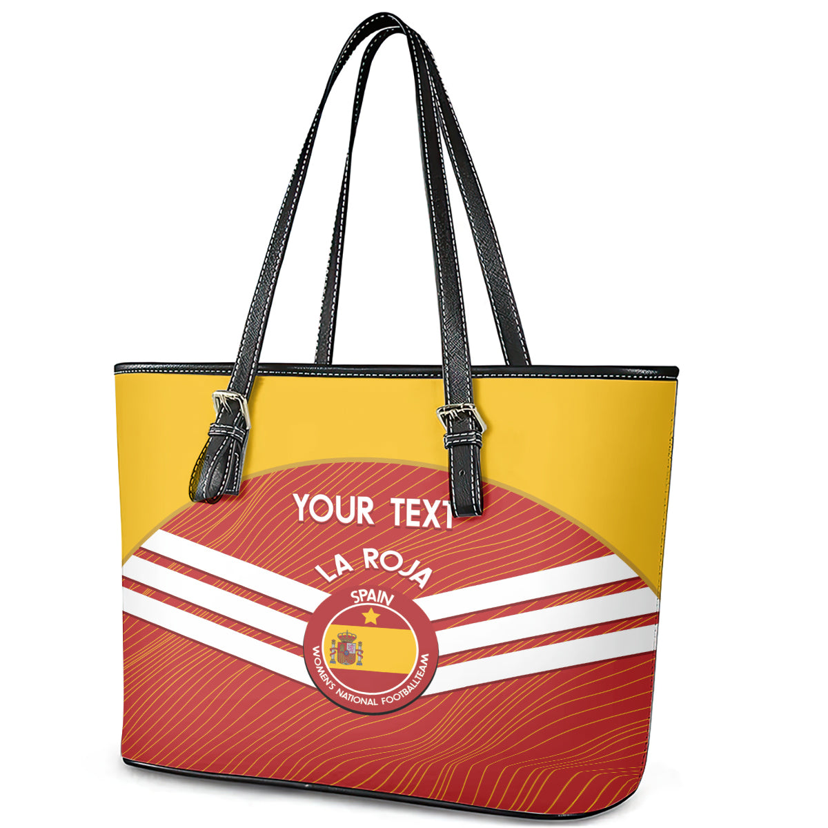 Custom Spain Football Leather Tote Bag Summer 2024 La Roja - Wonder Print Shop