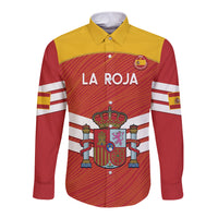 Custom Spain Football Long Sleeve Button Shirt Summer 2024 La Roja - Wonder Print Shop