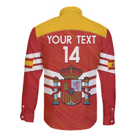 Custom Spain Football Long Sleeve Button Shirt Summer 2024 La Roja - Wonder Print Shop