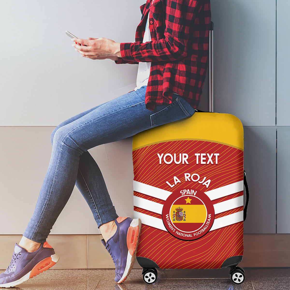 Custom Spain Football Luggage Cover Summer 2024 La Roja - Wonder Print Shop