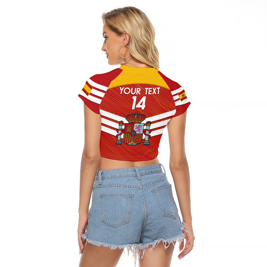 Custom Spain Football Raglan Cropped T Shirt Summer 2024 La Roja - Wonder Print Shop
