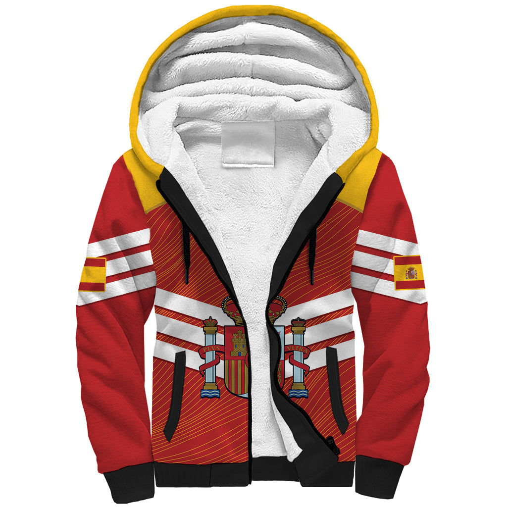 Custom Spain Football Sherpa Hoodie Summer 2024 La Roja - Wonder Print Shop