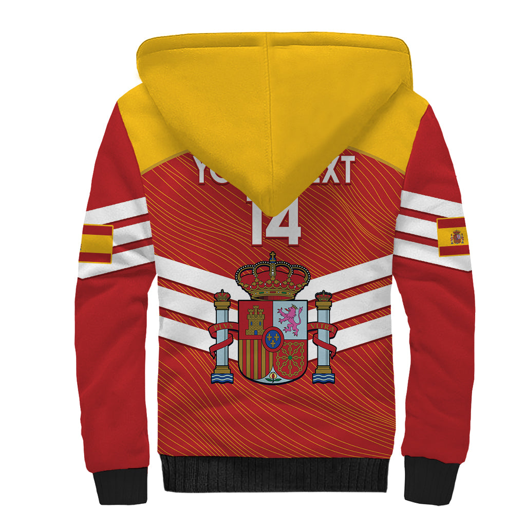 Custom Spain Football Sherpa Hoodie Summer 2024 La Roja - Wonder Print Shop