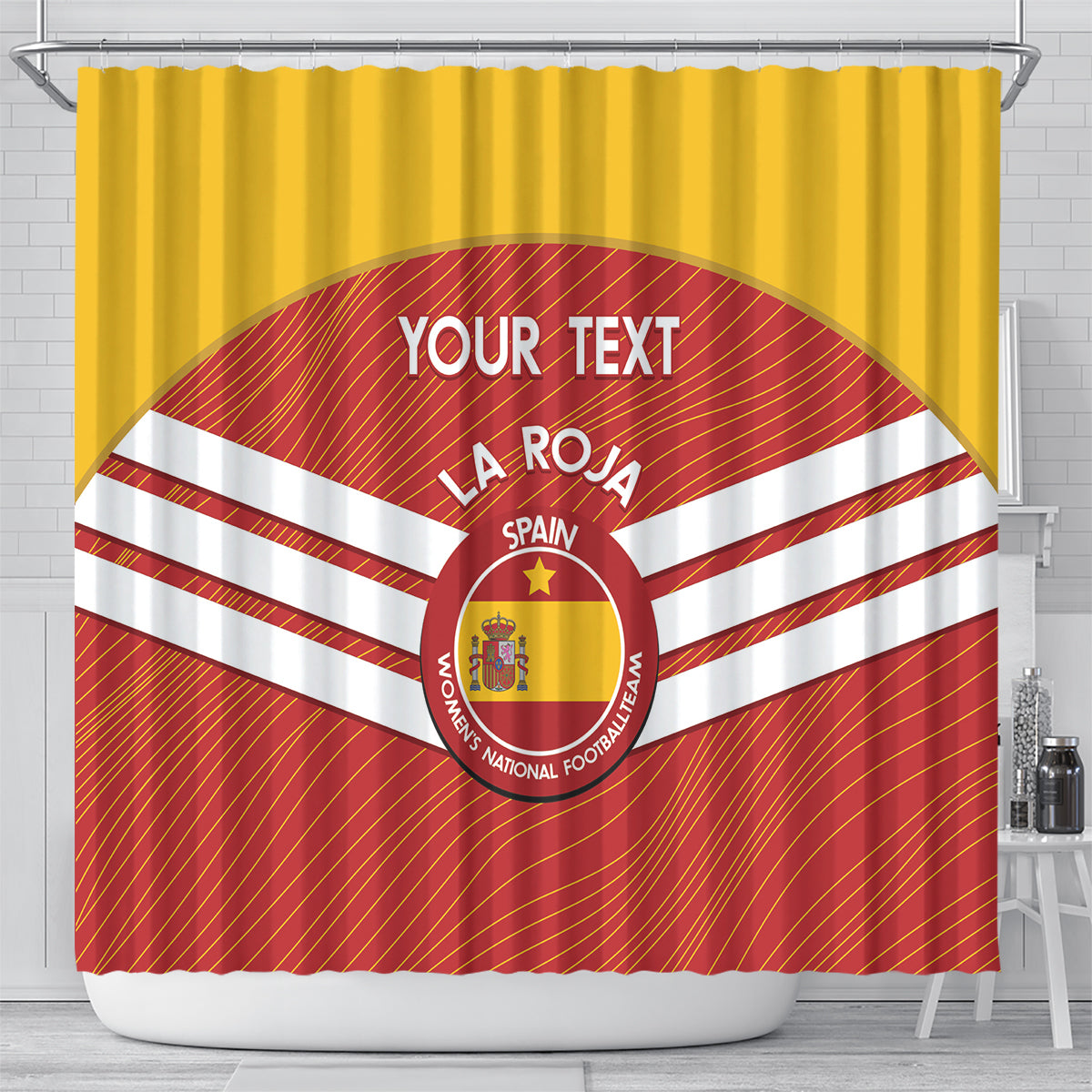 Custom Spain Football Shower Curtain Summer 2024 Olympic La Roja
