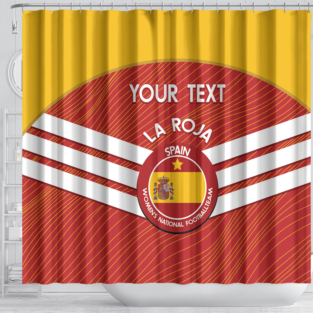 Custom Spain Football Shower Curtain Summer 2024 Olympic La Roja