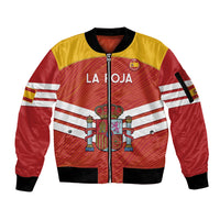 Custom Spain Football Sleeve Zip Bomber Jacket Summer 2024 La Roja - Wonder Print Shop