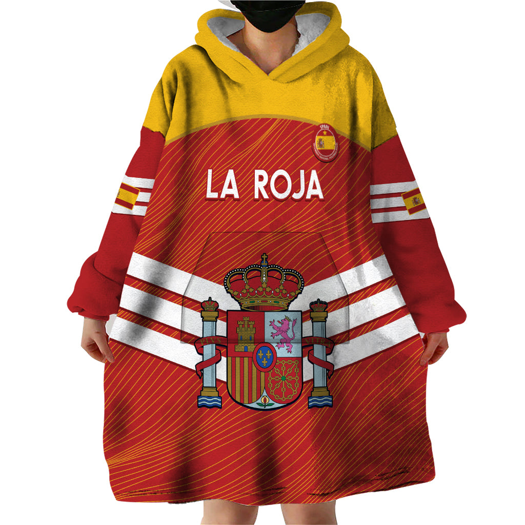 Custom Spain Football Wearable Blanket Hoodie Summer 2024 La Roja - Wonder Print Shop