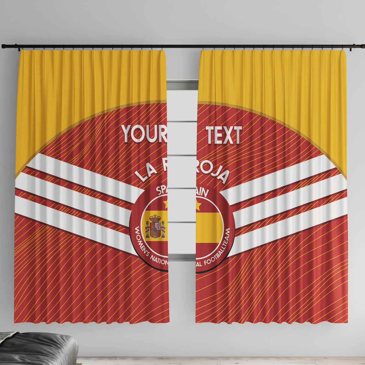 Custom Spain Football Window Curtain Summer 2024 La Roja - Wonder Print Shop
