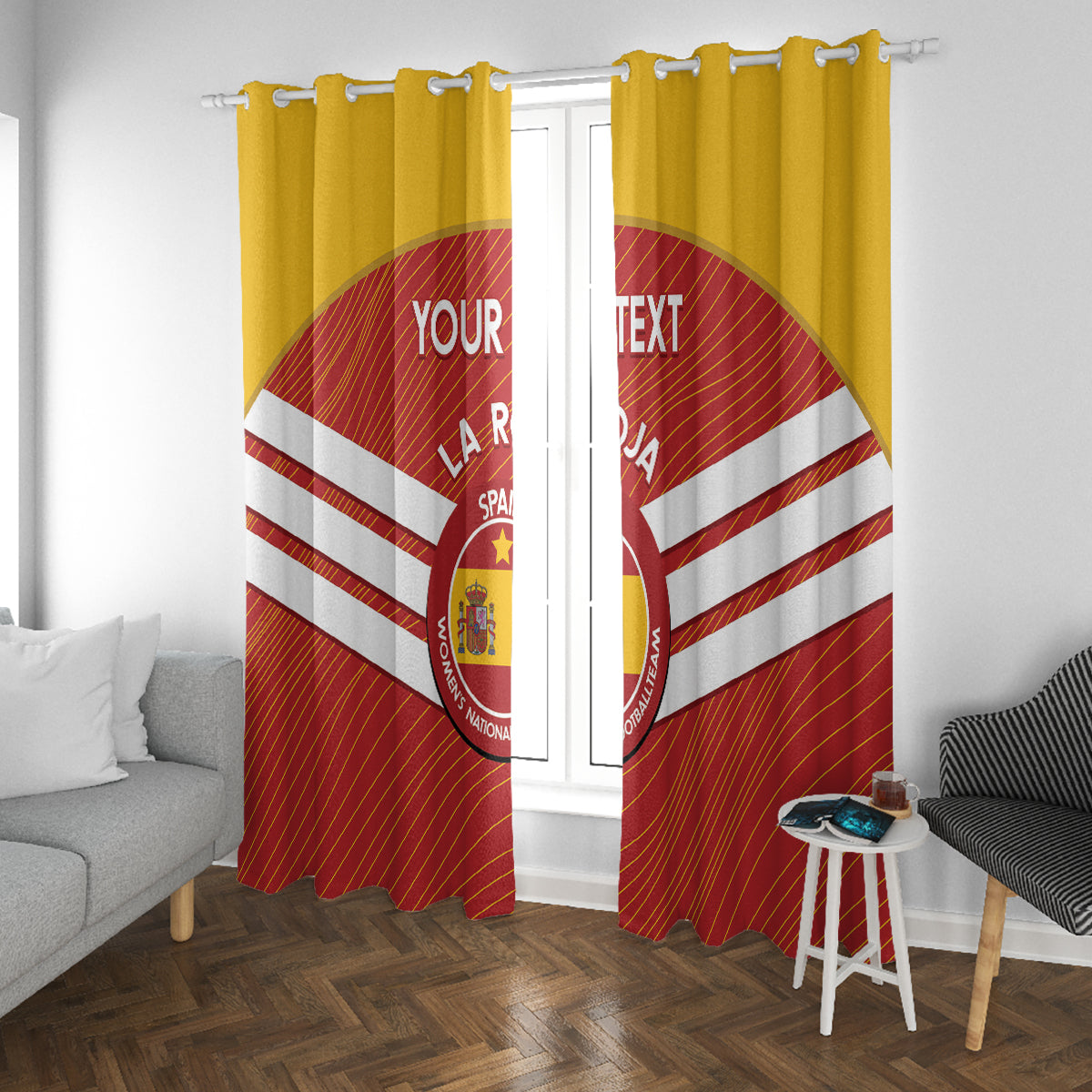 Custom Spain Football Window Curtain Summer 2024 La Roja - Wonder Print Shop