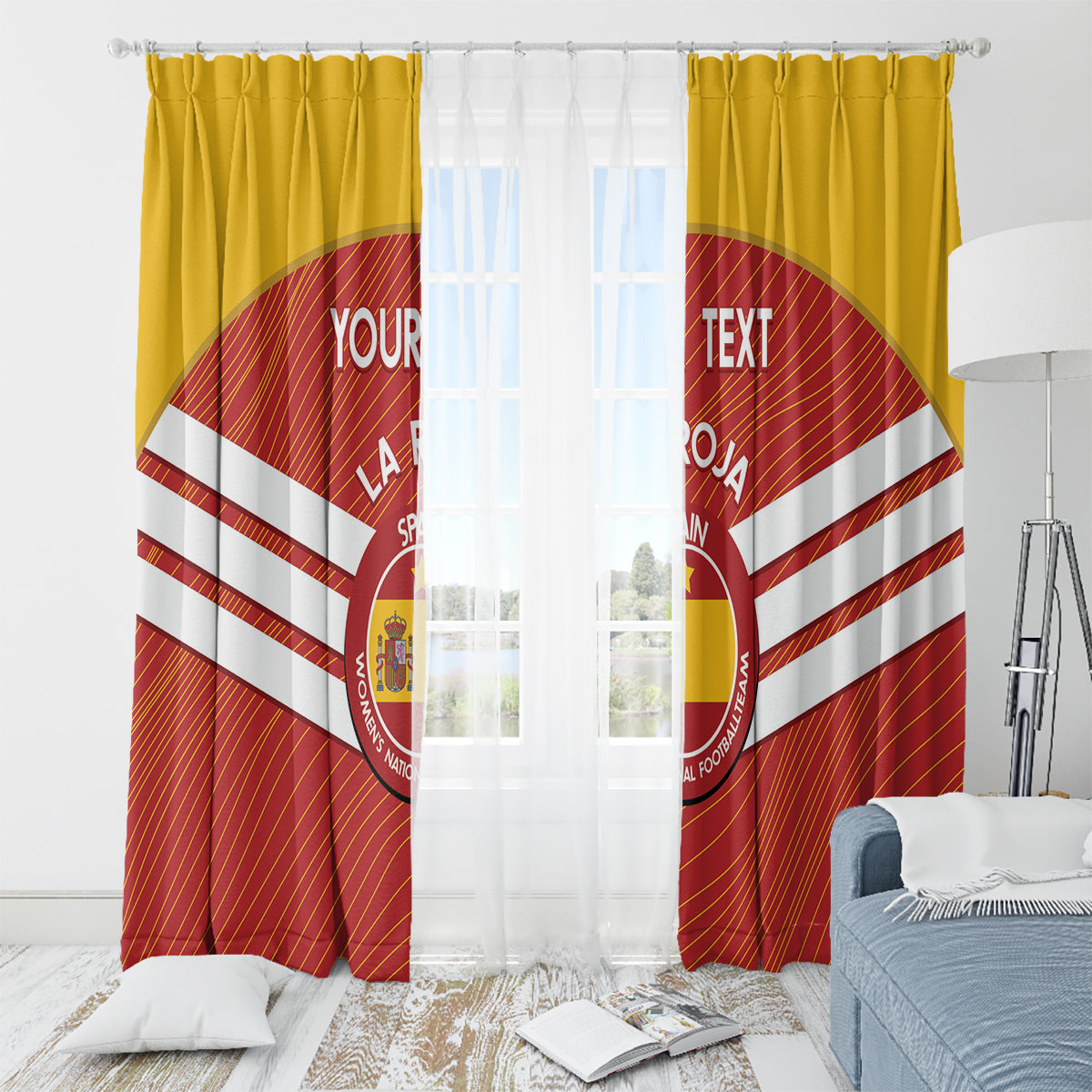 Custom Spain Football Window Curtain Summer 2024 La Roja - Wonder Print Shop