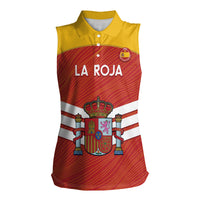 Custom Spain Football Women Sleeveless Polo Shirt Summer 2024 La Roja - Wonder Print Shop