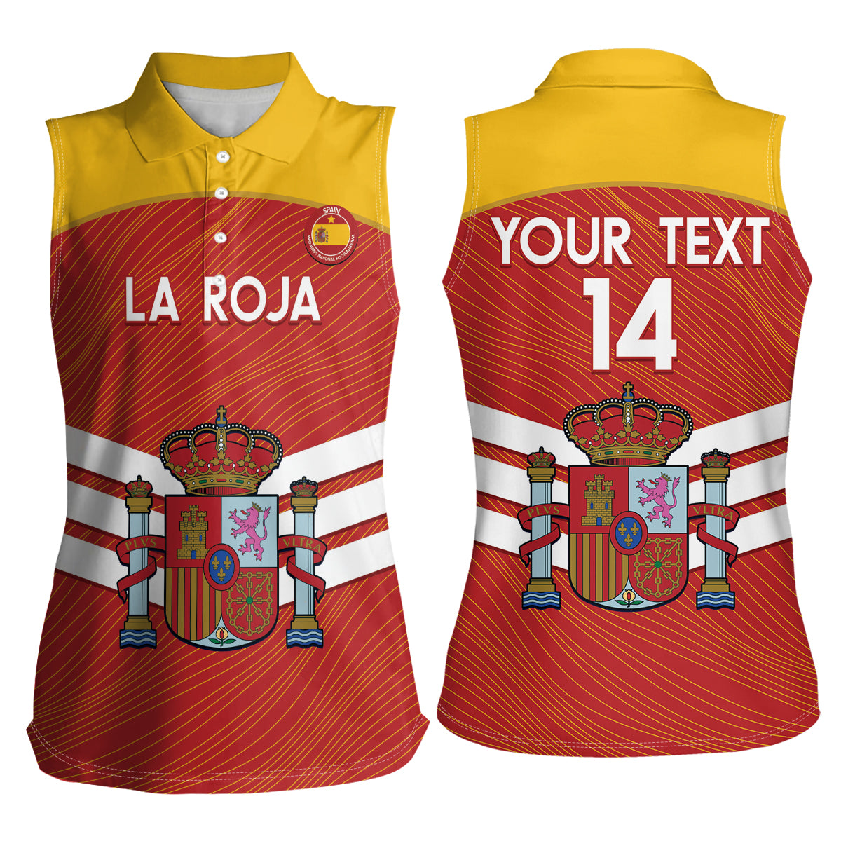 Custom Spain Football Women Sleeveless Polo Shirt Summer 2024 La Roja - Wonder Print Shop