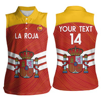 Custom Spain Football Women Sleeveless Polo Shirt Summer 2024 La Roja - Wonder Print Shop