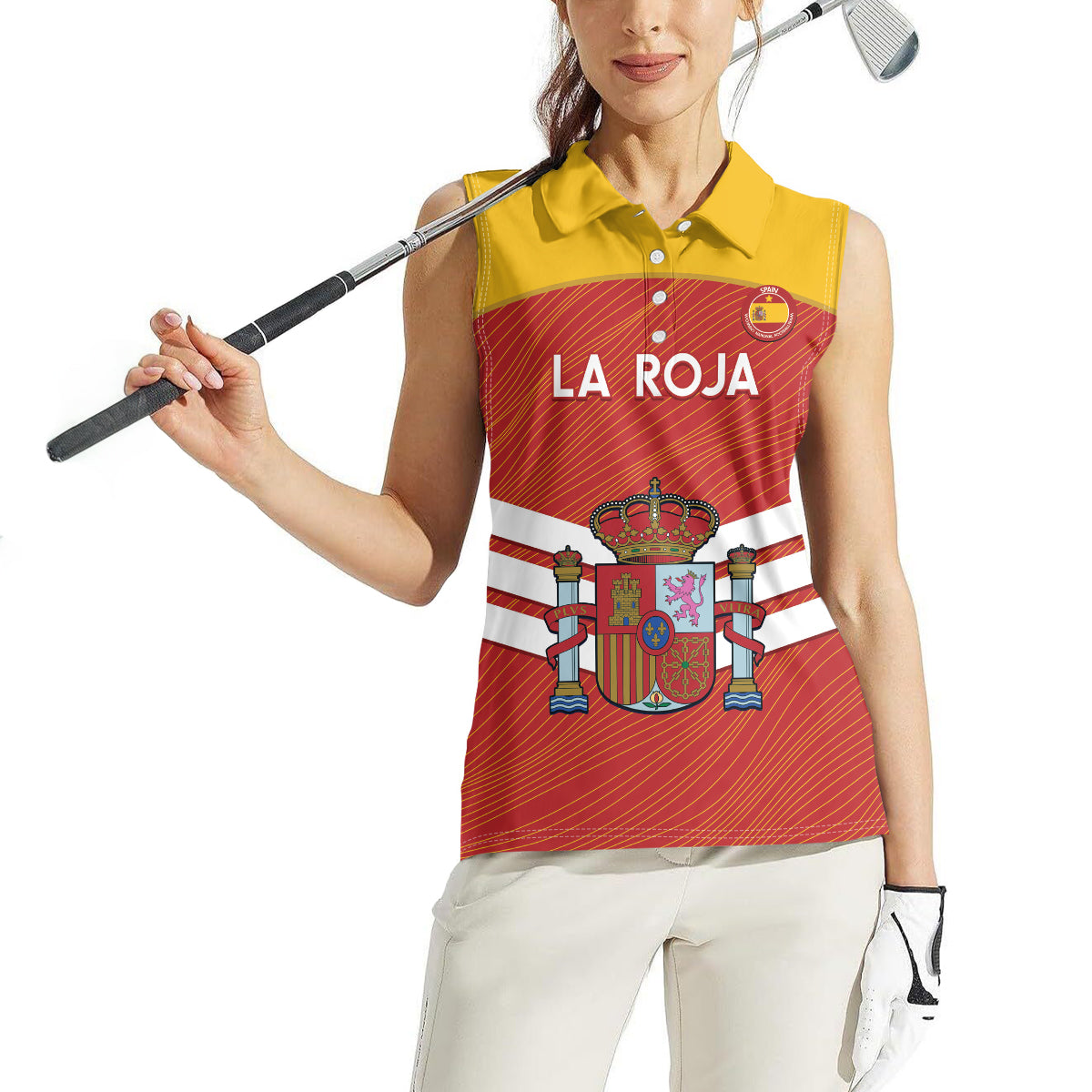 Custom Spain Football Women Sleeveless Polo Shirt Summer 2024 La Roja - Wonder Print Shop