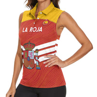 Custom Spain Football Women Sleeveless Polo Shirt Summer 2024 La Roja - Wonder Print Shop