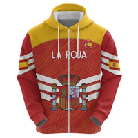 Custom Spain Football Zip Hoodie Summer 2024 La Roja - Wonder Print Shop