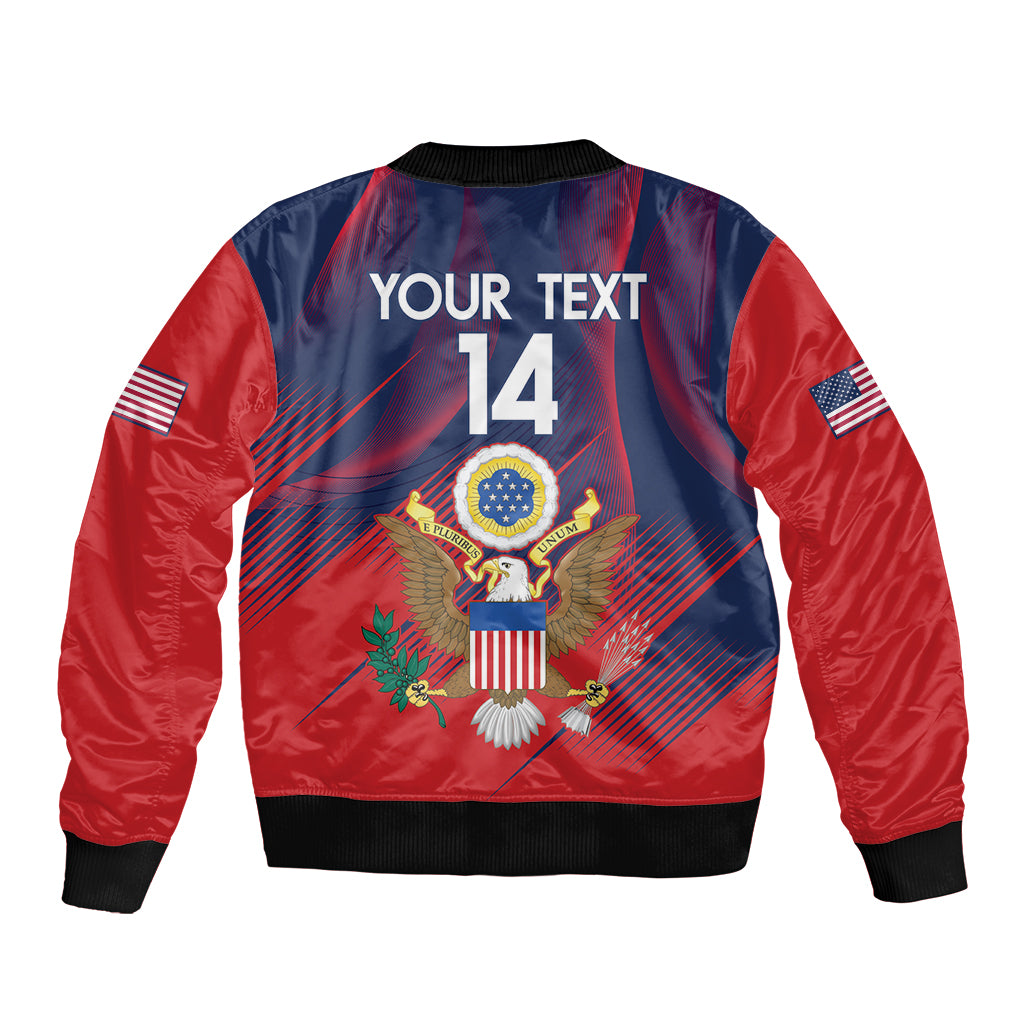 Custom United States Soccer Bomber Jacket Summer 2024 Go USA - Wonder Print Shop