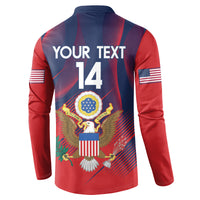 Custom United States Soccer Button Sweatshirt Summer 2024 Go USA - Wonder Print Shop