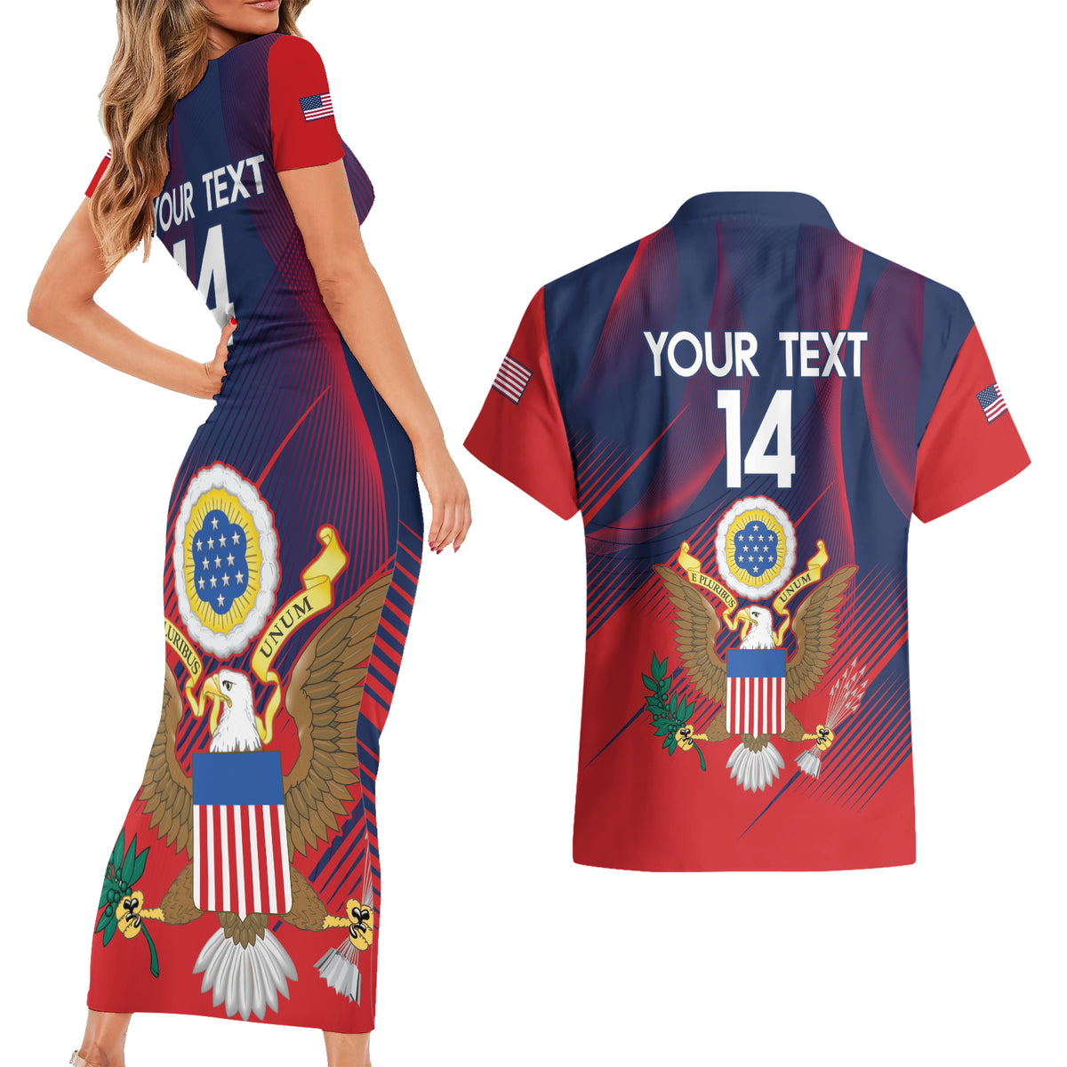 Custom United States Soccer Couples Matching Short Sleeve Bodycon Dress and Hawaiian Shirt Summer 2024 Go USA - Wonder Print Shop