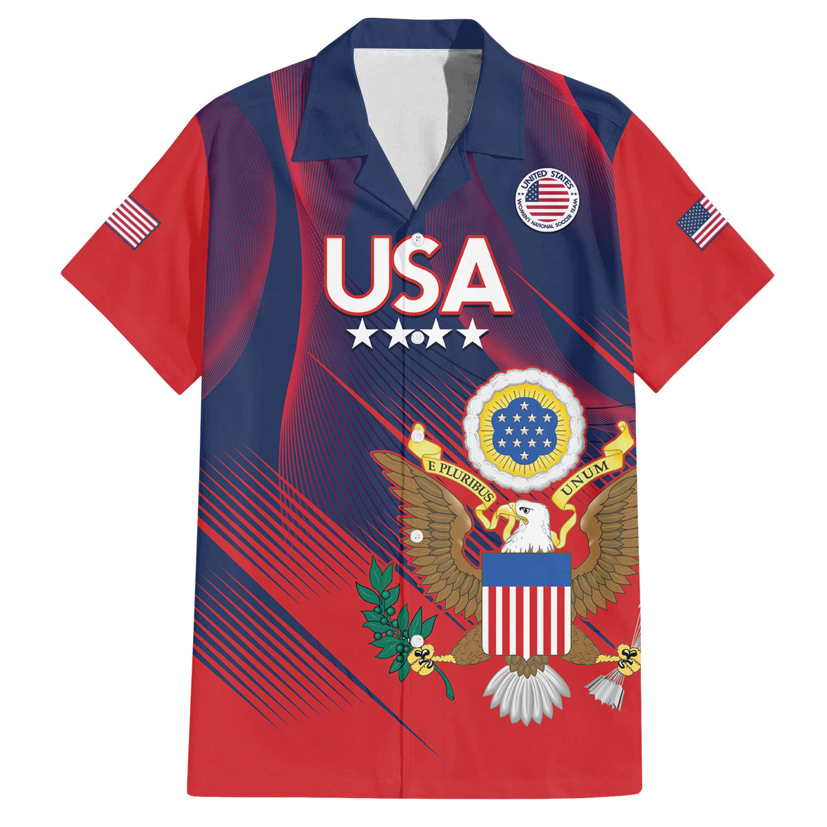 Custom United States Soccer Family Matching Off Shoulder Maxi Dress and Hawaiian Shirt Summer 2024 Go USA - Wonder Print Shop