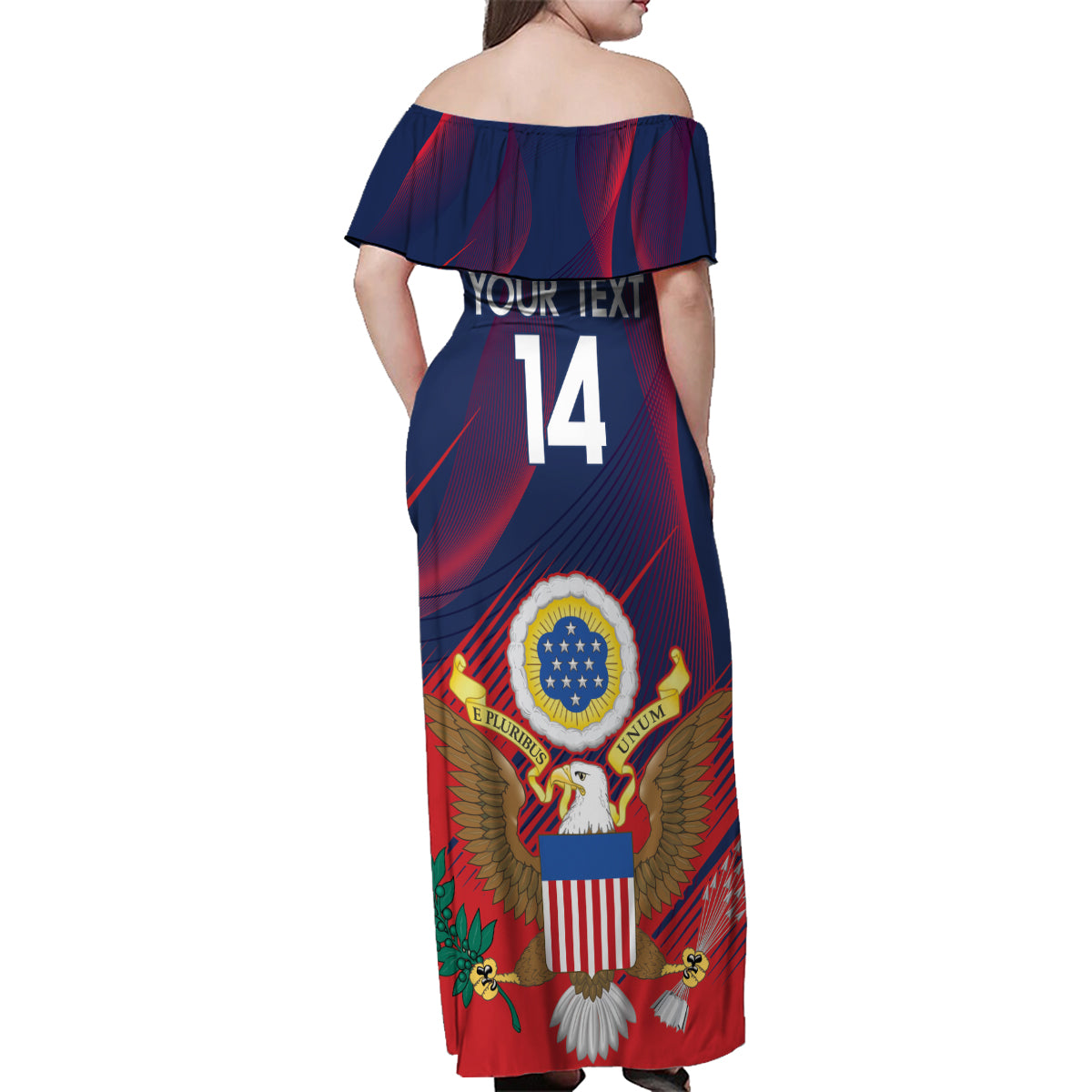 Custom United States Soccer Family Matching Off Shoulder Maxi Dress and Hawaiian Shirt Summer 2024 Go USA - Wonder Print Shop