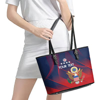 Custom United States Soccer Leather Tote Bag Summer 2024 Go USA - Wonder Print Shop