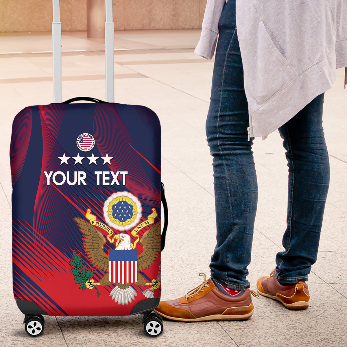 Custom United States Soccer Luggage Cover Summer 2024 Olympic Go USA
