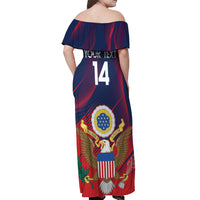 Custom United States Soccer Off Shoulder Maxi Dress Summer 2024 Go USA - Wonder Print Shop